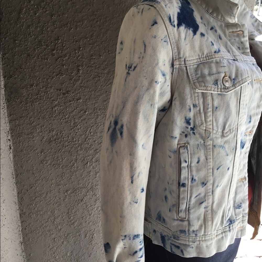 Nwt FREE PEOPLE‎ JONES TIEDYE BLUE DENIM JACKET - Picture 11 of 11